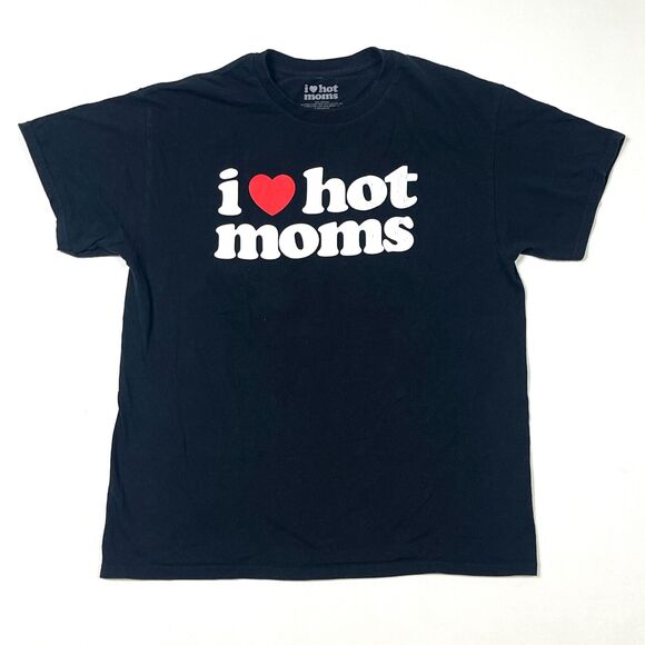 Danny duncan I Love Hot Moms black Tee Shirt Size Large L Streetwear Funny B12 - Picture 1 of 4